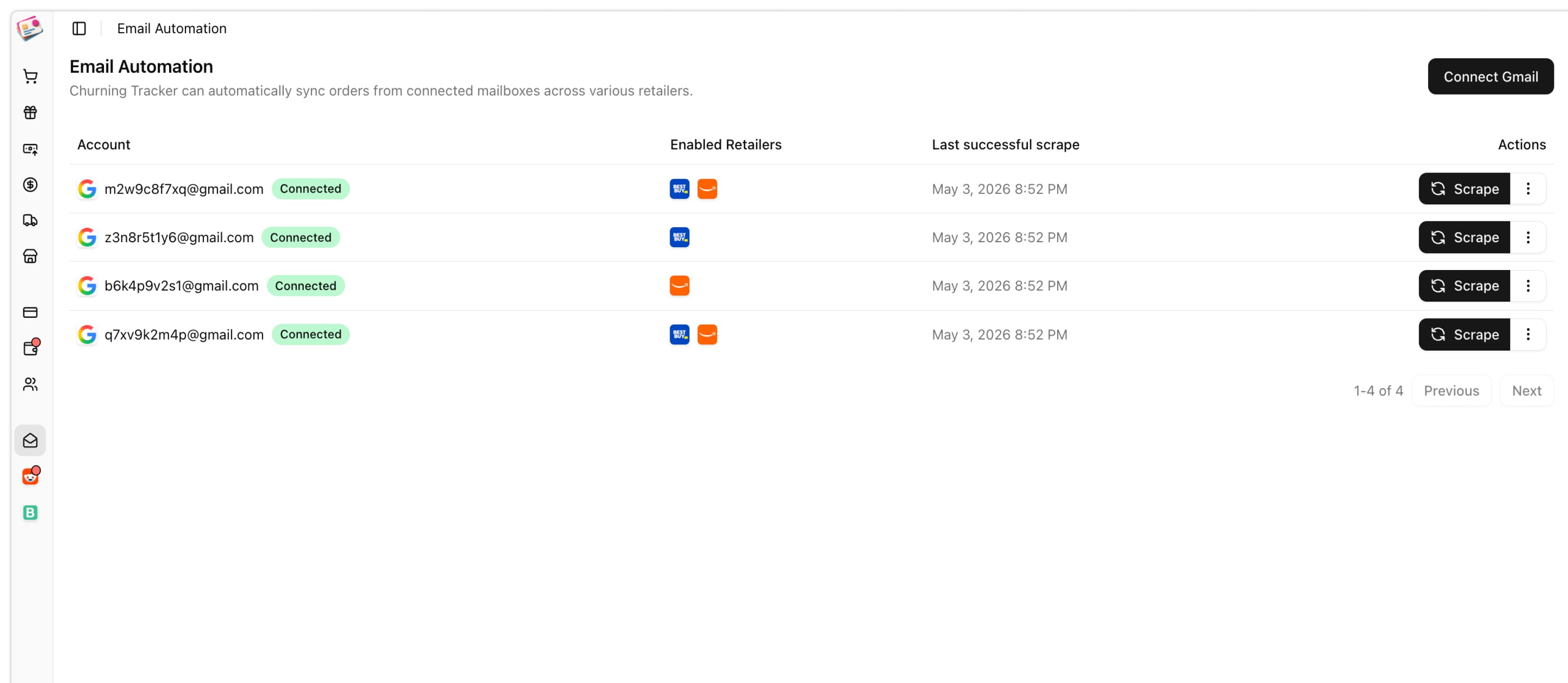 Email automation in Churning Tracker